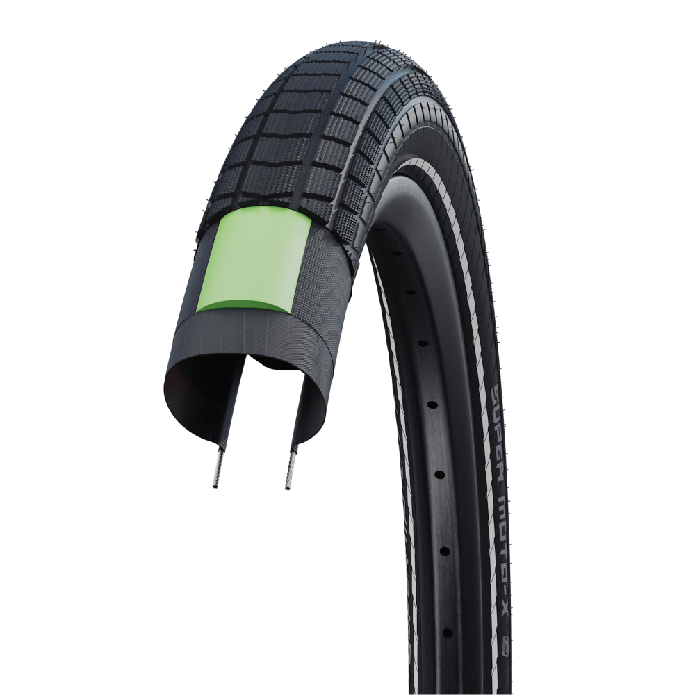 Pneu, roue et chambre à air vélo Schwalbe pneu extérieur Super Moto-XRS 26  x 2,40 (62-559) noir